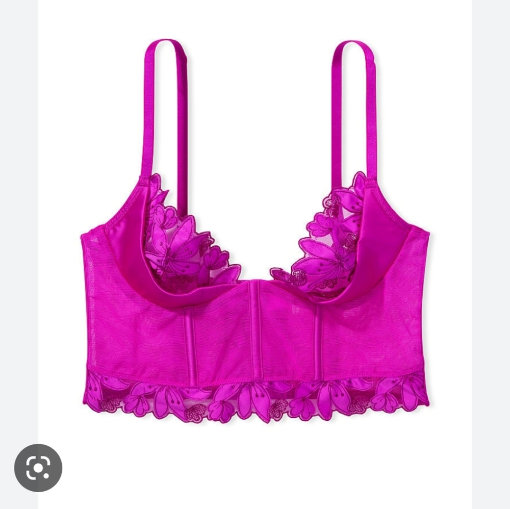 VS Very Sexy Floral Embroidered Quarter Cup Corset Top. - Picture 2 of 10